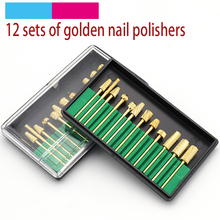 High Quality 12pcs 2.35mm Shank Golden Nail Grinding Head Grinding Machine Dedicated Sander Drill Bit Polishing Electric Tools 2024 - buy cheap