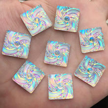 16mm Square&Whirlwind Flower Resin Rhinestones Flat back glitters DIY jewelry Stones 80pcs-E970*4 2024 - buy cheap