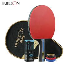 Huieson 4 звезды ракетка для настольного тенниса из углеродного волокна двойная прыщи-в резиновой ракетки для пинг-понга с сумкой защита мяча для настольного тенниса 2024 - купить недорого