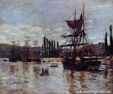 Boats at Rouen,Claude Monet Oil Painting Reproduction on linen canvas,Free DHL Shipping, 100% handmade,museum Quality,Landcaple 2024 - buy cheap