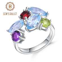 Женское кольцо для коктейлей, ювелирное изделие из разноцветного натурального небесно-голубого топаза, перидот, аметист, ювелирное изделие, ювелирное изделие 2024 - купить недорого
