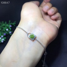 Special style, 925 Silver Natural olivine bracelet, lock style, personality design, ladies'jewelry 2024 - buy cheap
