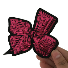 5 PCS/lot Pink Sequin Bow Patches Knotbow Sequined Patch Sew On Iron On Clothes Patch Hot melt Adhesive Applique DIY Accessories 2024 - buy cheap