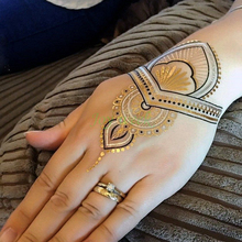 Водонепроницаемые временные татуировки наклейки поддельные золотые цепи металлические браслеты ожерелье тату наклейки флэш-тату татуировки 2024 - купить недорого