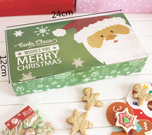 Caja de galletas de jengibre verde de Navidad, cajas de embalaje de regalo de Navidad, suministros de fiesta, recuerdos 2024 - compra barato