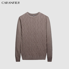 CARANFIER Sweater Men Pullover O-neck  Male Brand Casual Slim Sweaters Men Solid Jacquard Hedging Men'S Sweater clothes S-XXL 2024 - buy cheap