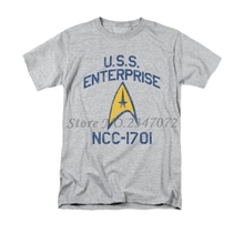 Camiseta masculina uss enterprise wireless de algodão, camiseta masculina com licença de marca, roupas de verão, presente de natal 2024 - compre barato