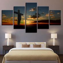 5 Piece Cross Jesus Painting large Canvas Wall Art huge Modern Decor Printed Painting Canvas Pictures for Living Room 2024 - buy cheap