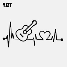 YJZT 14.9CM*6.7CM Fun Acoustic Guitar Heartbeat Vinyl Motorcycle Car Sticker Decal C22-1041 2024 - buy cheap