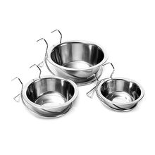 Pet Stainless Steel Pet Hanging Bowl Feeding Dog Puppy Cat Bird Parrot Food Water Cage Cup Holder Feed Products 2024 - buy cheap