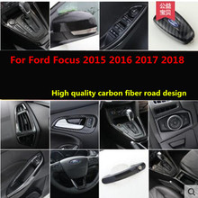 Embellecedor Interior de lentejuelas de fibra de carbono Abs de alta calidad, embellecedor de salpicadero para Ford Focus 2015, 2016, 2017, 2018, accesorios para coche 2024 - compra barato