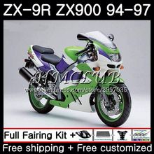 Body For KAWASAKI NINJA ZX900 ZX-9R 1994 1995 1996 1997 green white 66HC.14 ZX 9 R 94 97 ZX 9R 900CC ZX9R 94 95 96 97 Fairing 2024 - buy cheap