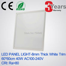 AC100-240V 8 мм толщиной 600x600 (мм) 40 Вт белая отделка светодиодный свет панели высокий CRI> 80 светодиодный панельный 3 года гарантии потолочный монтажный Тип 2024 - купить недорого