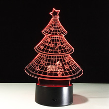 Altavoz inalámbrico Bluetooth, lámpara de mesa acrílica personalizada con luz 3D de árboles de Navidad, creativa, nueva lámpara de mesita de noche extraña A71 2024 - compra barato