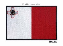 Patch bordado de bandeira 3 "para roupas adesivo malte largo/vermelho e branco/remendo bordado personalizado 2024 - compre barato
