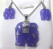 new Style Hot sale*******Jewelry purple jade elephant pendant & earrings Fashion Wedding Party Jewellery 2024 - buy cheap