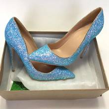 2018 New Mixed color Shallow ladies high heels pumps fashion pointed toe women's shoes party shoes Bling slip-on women pumps 2024 - buy cheap
