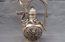 Chinese Royal White Copper Silver Dragon Phoenix kettle Teapot Flagon Wine Pot 2024 - buy cheap