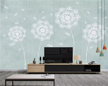 beibehang Fresh and elegant modern minimalist dandelion Nordic fashion stereo 3d wallpaper TV background wall papers home decor 2024 - buy cheap
