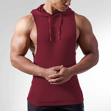 Hooded Running Tank Tops Summer Mens Gym Fitness Vest Bodybuilding Shirts Male Solid Singlet Sport Sleeveless Jogging Clothing 2024 - buy cheap