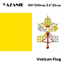 Yazanie 90x150cm vaticano bandeira nacional pendurado bandeira do vaticano poliéster personalizado bandeira ao ar livre indoor grande palavra país bandeira bandeira 2024 - compre barato