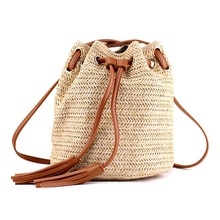 Shoulder Bag Ladies Fabric Summer Beach Bags With Tassels Weaving Crossbody Bag Women Weaving Money Bank Knitted Beach Handbag, 2024 - buy cheap