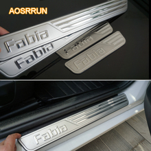 AOSRRUN Free shipping Car accessories Stainless Steel scuff plate door sill For Skoda Fabia 2009-2016 2GEN 3GEN 2024 - buy cheap