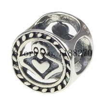 925 Sterling Silver Charm  Irish Claddagh Bead Fit European Charm Bracelet  DIY Snake Chain Jewelry 2024 - buy cheap