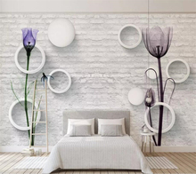 wellyu papel de parede 3d custom wallpaper Tulip 3D TV background wall wallpaper for bedroom walls photo wallpaper tapety 2024 - buy cheap