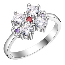 Hermosa flor especial brillante zirconia plata chapado anillo de joyería de moda mujeres y hombres,/CNGTKFFD HLURBNVW 2024 - compra barato