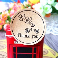 30mm Round Kraft Paper Seal Sticker/Romantic Bicycle Heart Holiday Thank You  label Stickers/packaging label gift decoration 2024 - buy cheap