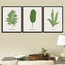 Pintura decorativa de plantas verdes modernas, pintura criativa para casa, arte minimalista espaço para parede da sala de estar, pôster de tela sem moldura 2024 - compre barato