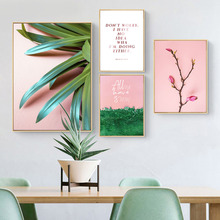 Pintura em tela para parede de flores, plantas verdes, citações, paisagem, arte da parede, posteres e impressões, imagens de parede para decoração da sala de estar 2024 - compre barato