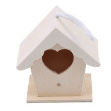 2019 Hanging on the tree or cage Bird Nest Natural Wood House Creative Heart Shaped Parrot Wall Mounted Hanging 2024 - buy cheap