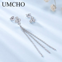 UMCHO-pendientes de gota de plata con borla para mujer, joyería asimétrica de Plata de Ley 925 auténtica, regalos de fiesta, joyería fina 2024 - compra barato