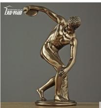 Discus thrower figure sculpture sets up an artwork office decoration creative home articles house dog sculpture art crafts 2024 - buy cheap