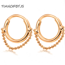 TIANCIFBYJS Crystal Nose Ring Hoop Gold Color Nose Piercing Jewelry Tpyes Helix Cartilage Earrings Piercing Nez Tragus Piercing 2024 - buy cheap