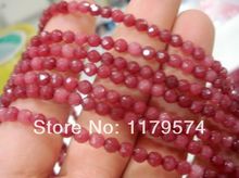 Thermal free deliver goods wholesale and retail Beautiful 4mm Brazil Faceted Red Chalcedony Round Loose Beads 15'' wj498 2024 - buy cheap