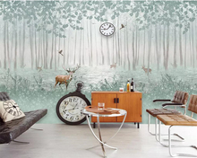 beibehang Custom wallpaper 3d mural hand-painted woods plum deer living room bedroom background wall paper papel de parede mural 2024 - buy cheap