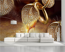 Beibehang papel de parede personalizado 3d ouro calla lírio diamante joia fundo pintura de parede 5d papel de parede decorativo 8d murais de cristal 2024 - compre barato