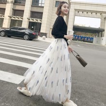 AreMoMuWha Mesh Skirt Female 2019 Spring and Summer New Pleated Skirt High Waist Long Skirt Plus Size Skirt Tulle Skirt MH113 2024 - buy cheap