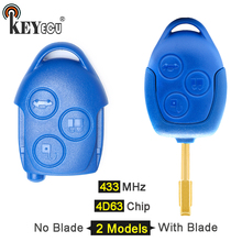 KEYECU 433MHz 4D63 Chip P/N:6C1T15K601AG Replacement 3 Button Remote Car Key Fob for Ford Transit WM VM No/With Blade FO12 2024 - buy cheap