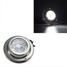 Luz LED subacuática para yate, lámpara de acero inoxidable, 18W, 12V, IP 68, azul y blanco, 1 ud. 2024 - compra barato