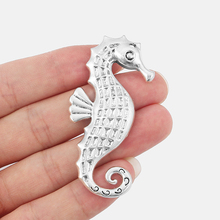 6 pces antigo oceano seahorse encantos pingentes para joias fazendo descobertas 65x31mm 2024 - compre barato