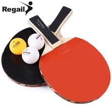 REGAIL A508 Durable Design Table Tennis Racket With Three Balls Ping Pong Racket Table Tennis Racket Two Long Handle 2024 - buy cheap