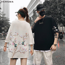 Мужская и женская футболка в стиле хип-хоп VERSMA, уличная Винтажная Футболка оверсайз с буквенным принтом в Корейском стиле, 2019 2024 - купить недорого