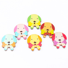 Mix Wooden Dog Shape Scrapbooking Button Handmade Accessory Sewing Home Decoration Craft DIY 25x30mm 20pcs MT0725-FD 2024 - buy cheap