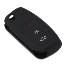 Силиконовый чехол для ключа дистанционного управления, защитный чехол для Ford Fiesta Focus 2 Ecosport Kuga Escape, 3 кнопки, автомобильный флип-ключ, аксессуары 2024 - купить недорого