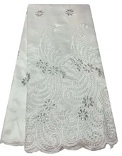 Cor Laranja africano George tecido Baumwolle Alta qualidade Africano George tecido de renda para o casamento e festa em branco WKS24-99 2024 - compre barato