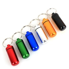6Pcs Small Pill Tablet Medicine Storage Box Bottle Container Keychain Waterproof Aluminum Pill Box 6 Colors 2024 - buy cheap